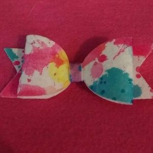 Paint splatter hair bow